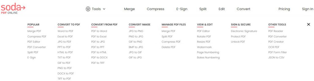 Edit PDF - Convert PDF - Split PDF - Soda PDF