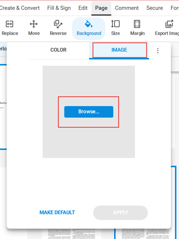 Add background image to PDF - Soda PDF 14