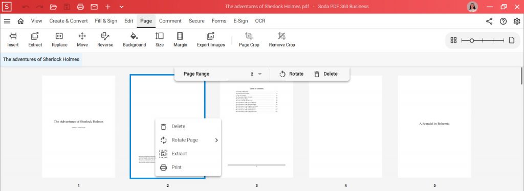 Cut pages from PDF - Delete pages - Soda PDF Desktop