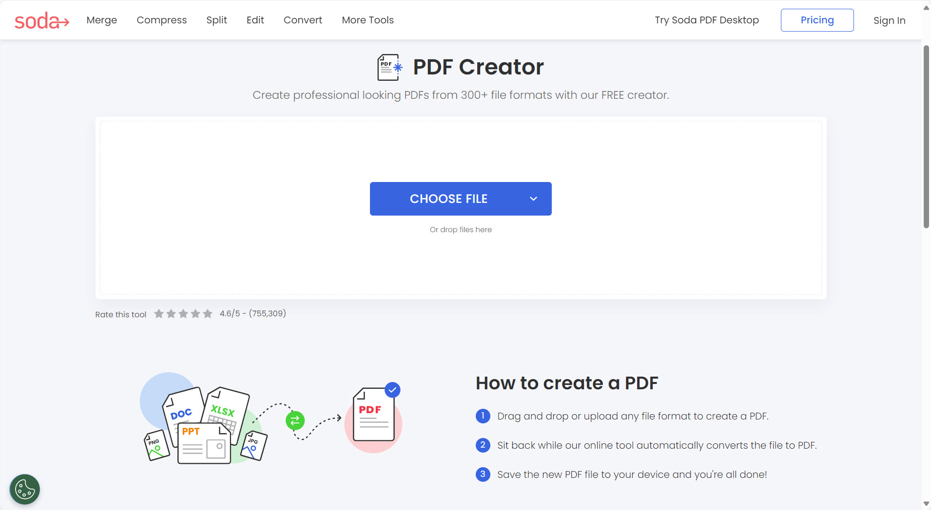 PDF Creator - Service page - Soda PDF Online