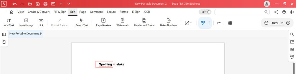 Spell check PDF - Soda PDF